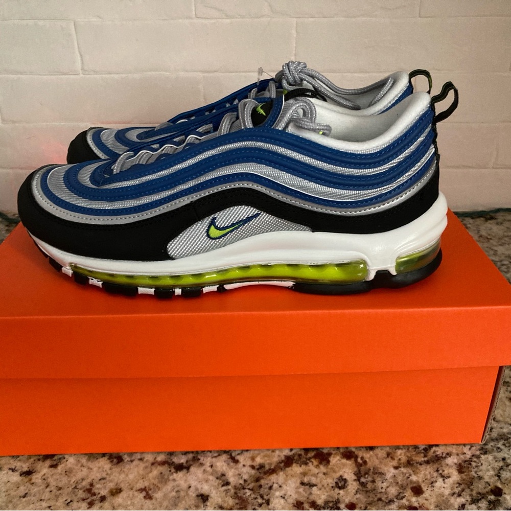 Women's Nike Air Max 97 OG Atlantic Blue Volt Yellow DQ9131-400